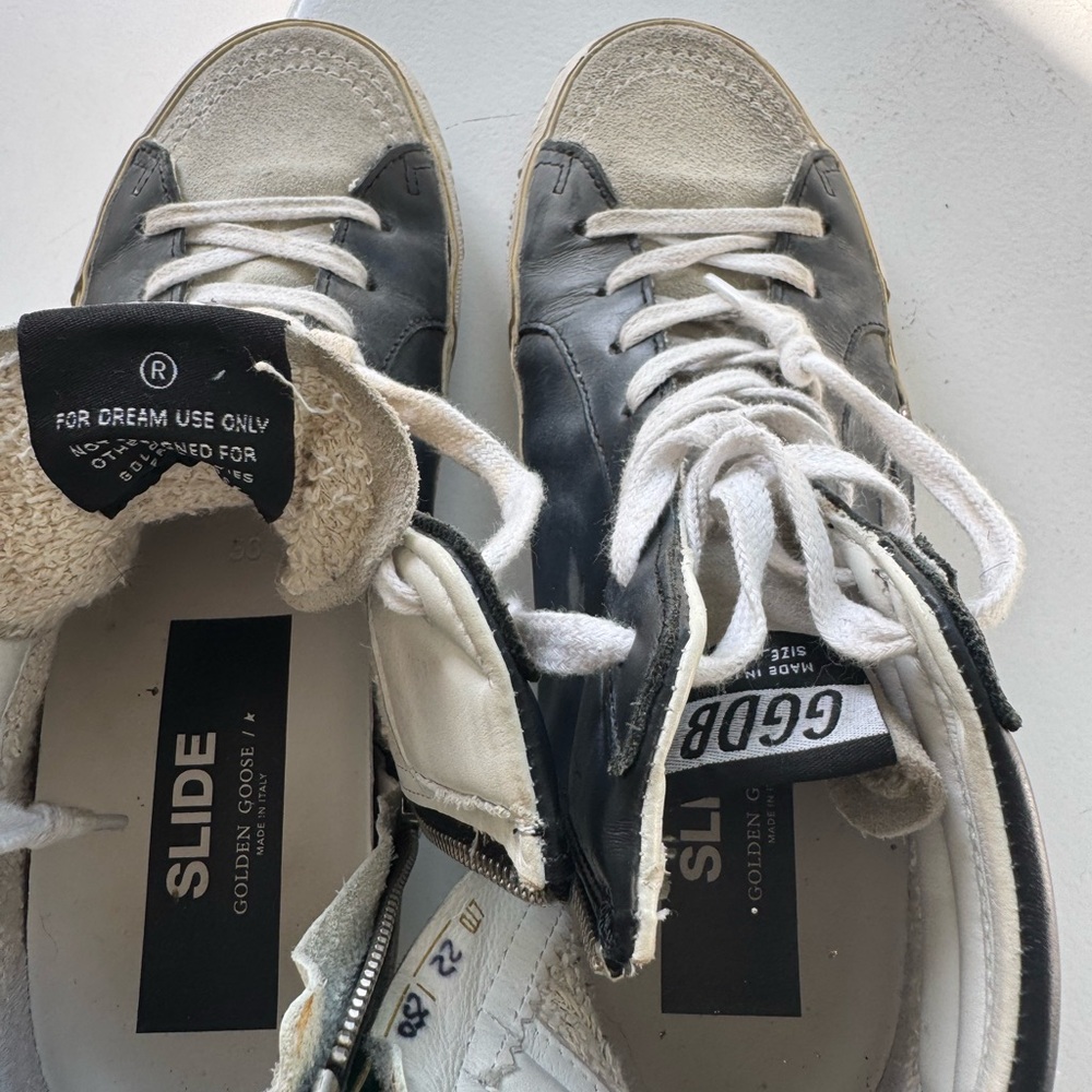 Golden Goose Black and White Slide Sneakers - Picture 3 of 3